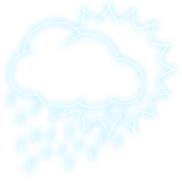 Partly cloudy, Hot, 20% chance of showers