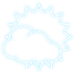 Partly cloudy, "nice", light wind
